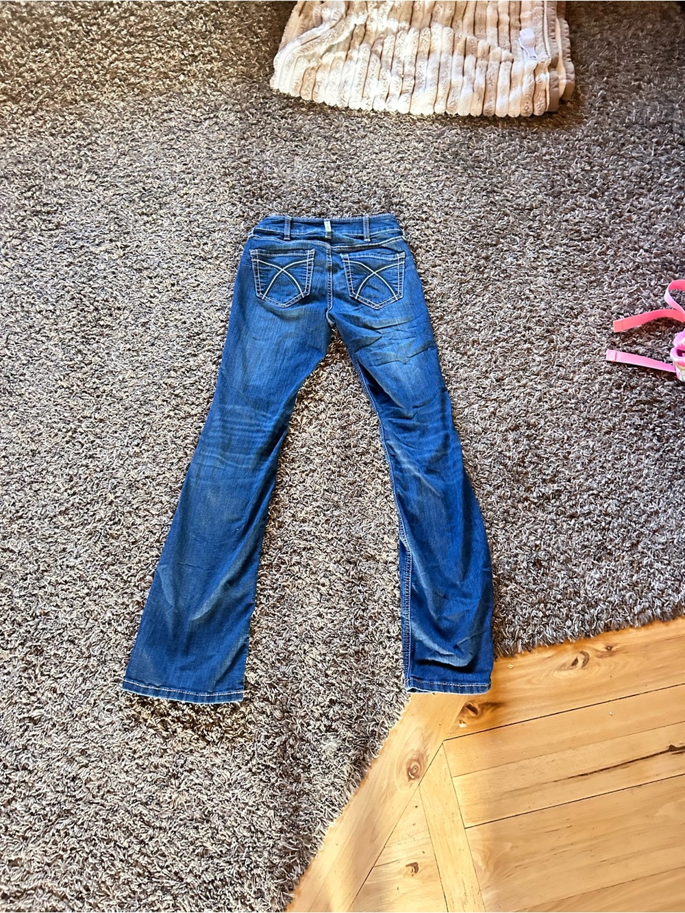 Ariat Medium Blue Flared Jeans with Back Pocket Stitching